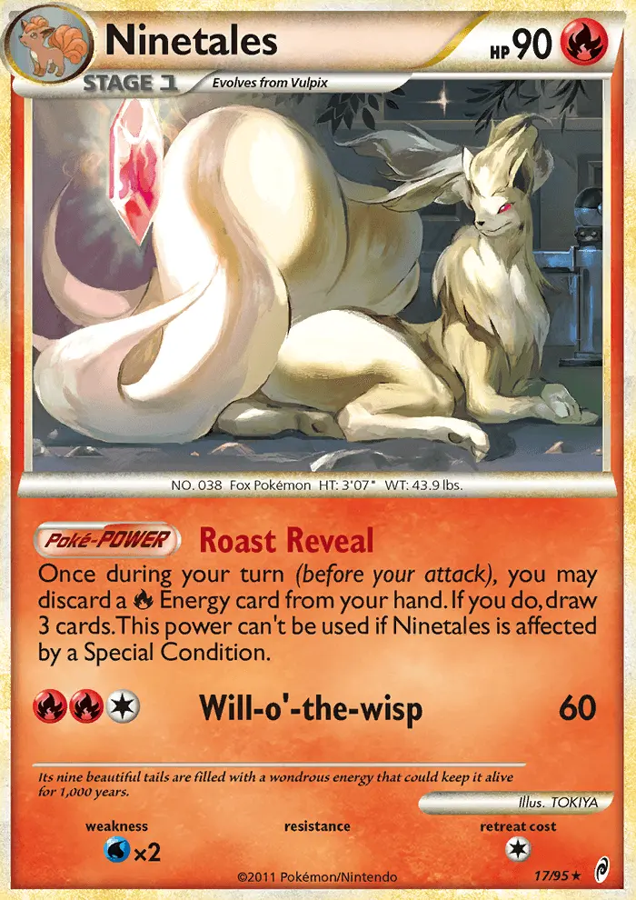 Ninetales Rare Holo Pokemon card #17 from Call of Legends