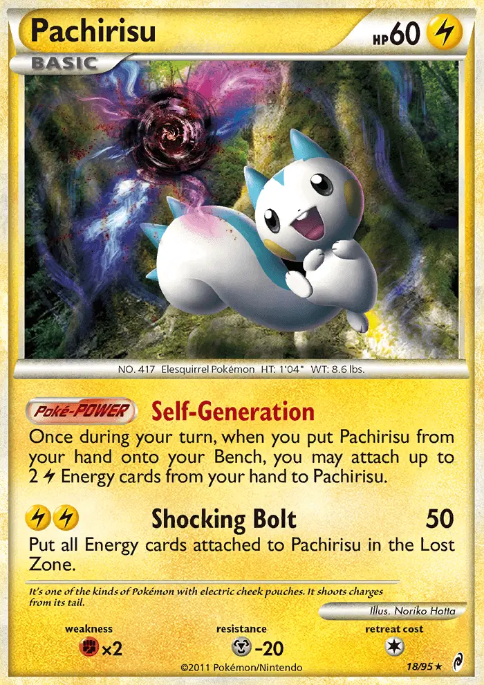 Pachirisu Rare Holo Pokemon card #18 from Call of Legends