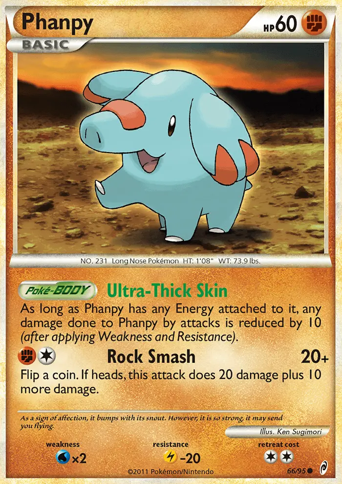 Phanpy Common Pokemon card #66 from Call of Legends