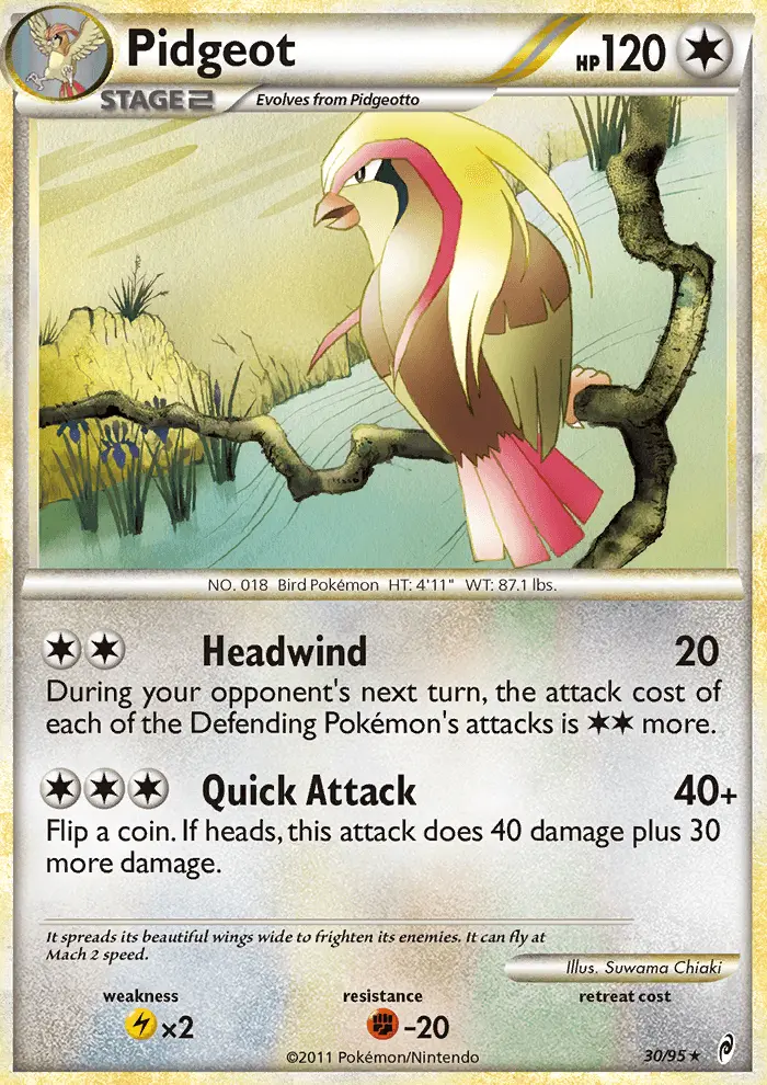 Pidgeot Rare Pokemon card #30 from Call of Legends