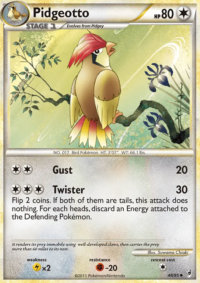 Pidgeotto Uncommon Pokemon card #48 from Call of Legends