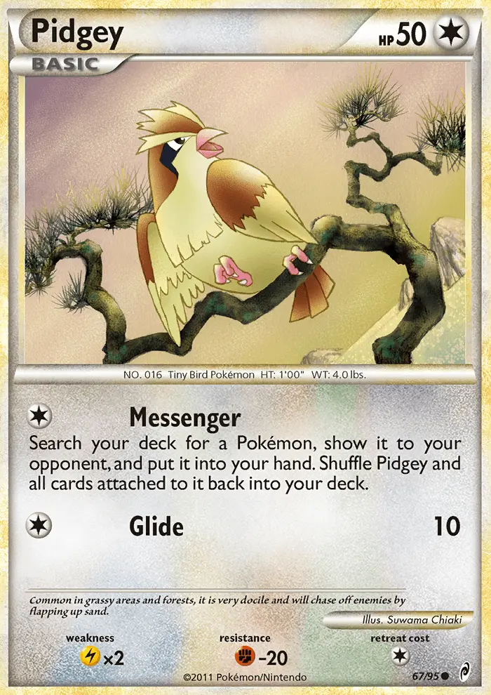 Pidgey Common Pokemon card #67 from Call of Legends