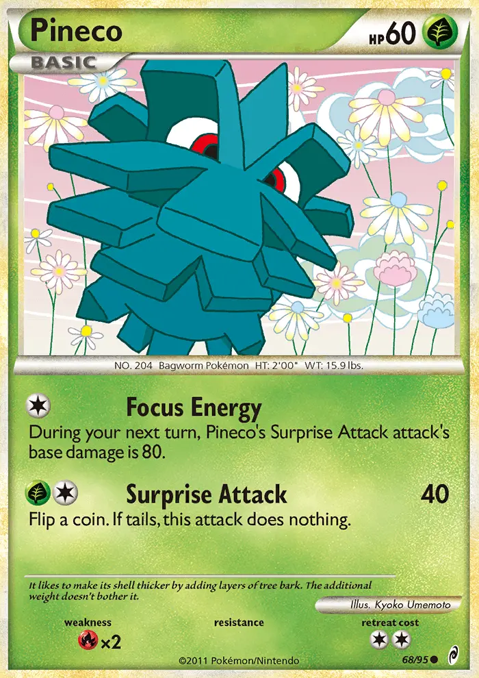Pineco Common Pokemon card #68 from Call of Legends