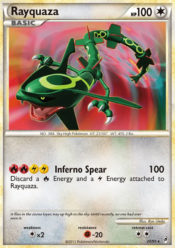 Rayquaza Rare Holo Pokemon card #20 from Call of Legends
