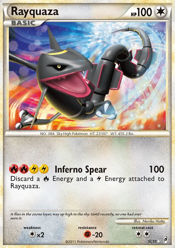 Rayquaza Rare Holo Pokemon card #SL10 from Call of Legends
