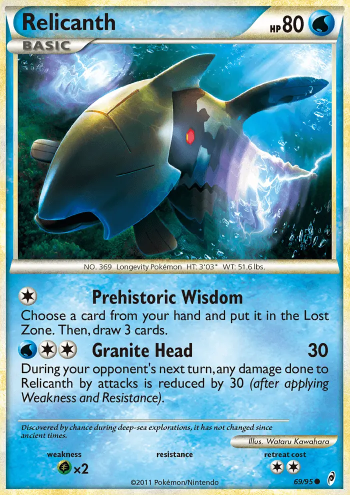Relicanth Common Pokemon card #69 from Call of Legends