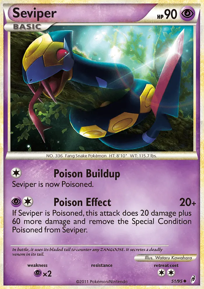 Seviper Uncommon Pokemon card #51 from Call of Legends