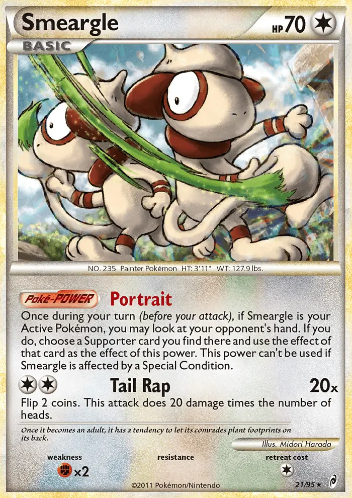 Smeargle Rare Holo Pokemon card #21 from Call of Legends