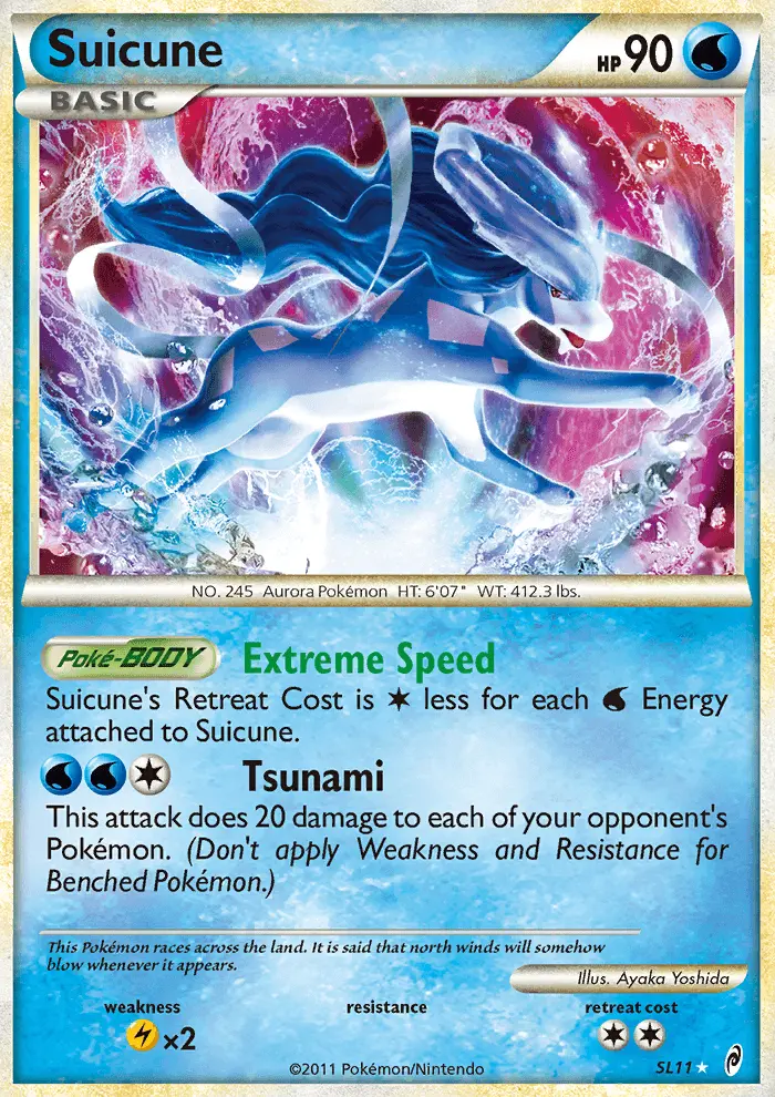 Suicune Rare Holo Pokemon card #SL11 from Call of Legends