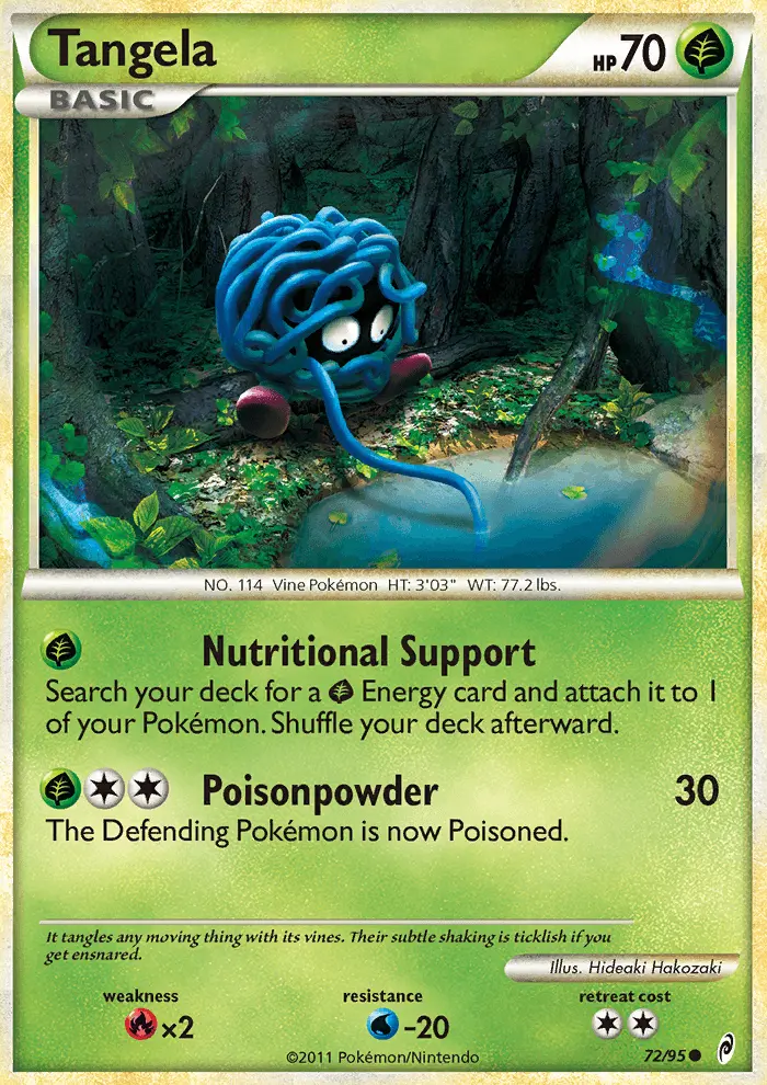 Tangela Common Pokemon card #72 from Call of Legends