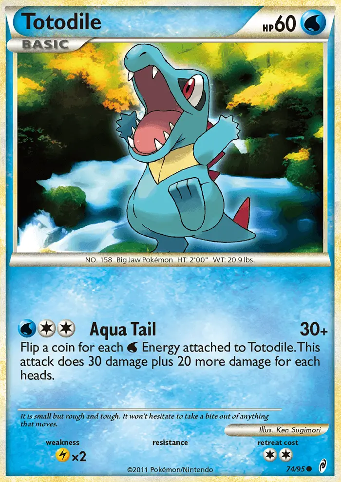 Totodile Common Pokemon card #74 from Call of Legends