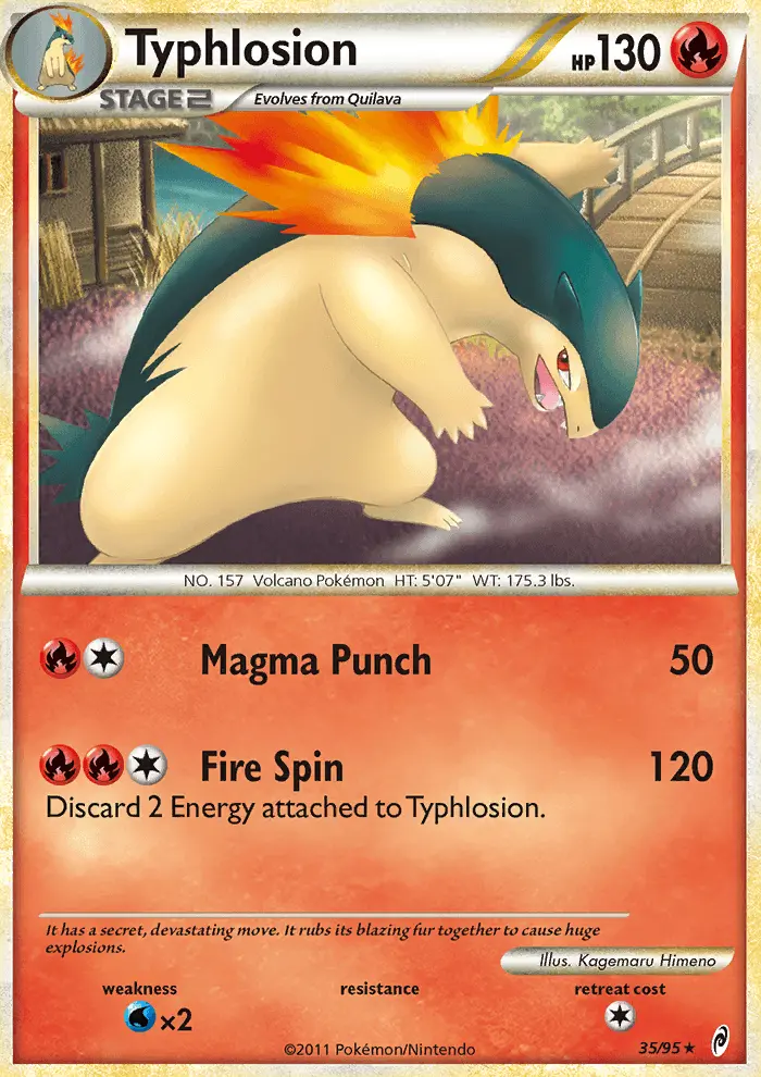 Typhlosion Rare Pokemon card #35 from Call of Legends