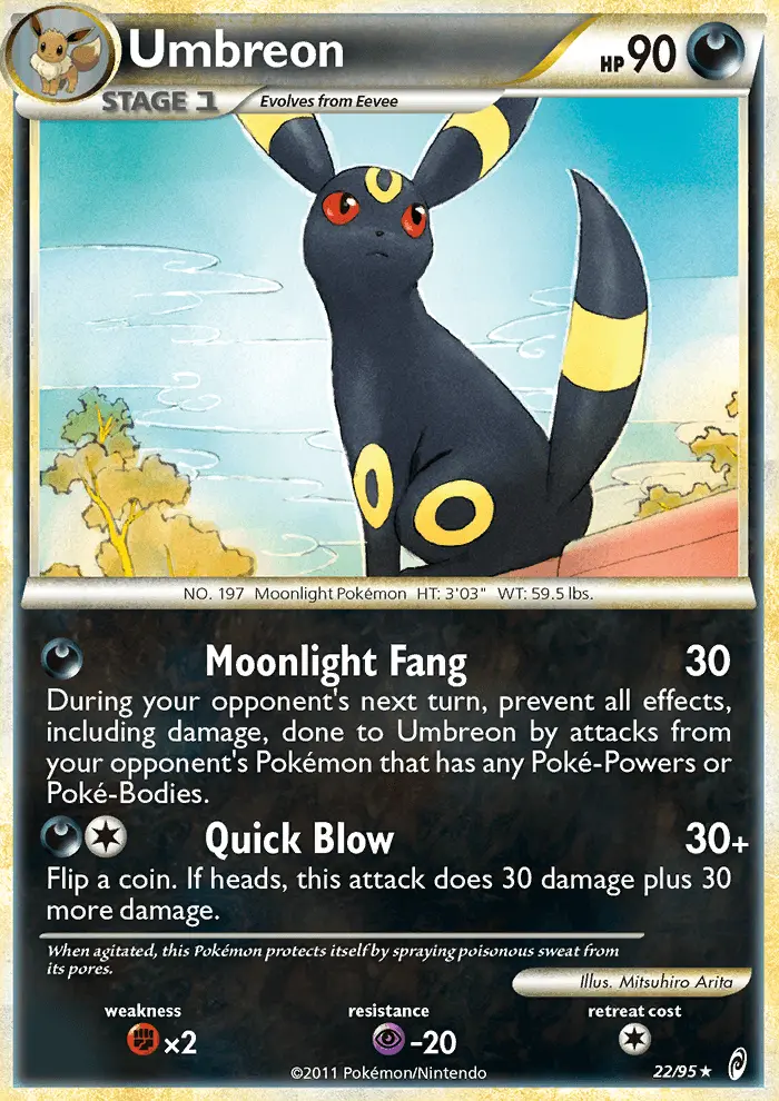 Umbreon Rare Holo Pokemon card #22 from Call of Legends