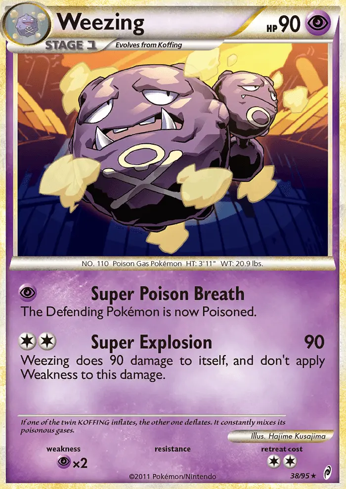 Weezing Rare Pokemon card #38 from Call of Legends