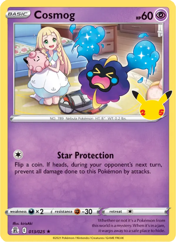 Cosmog Rare Pokemon card #13 from Celebrations