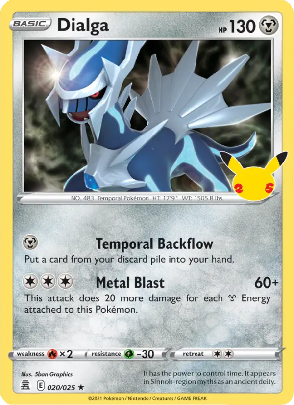 Dialga Rare Pokemon card #20 from Celebrations