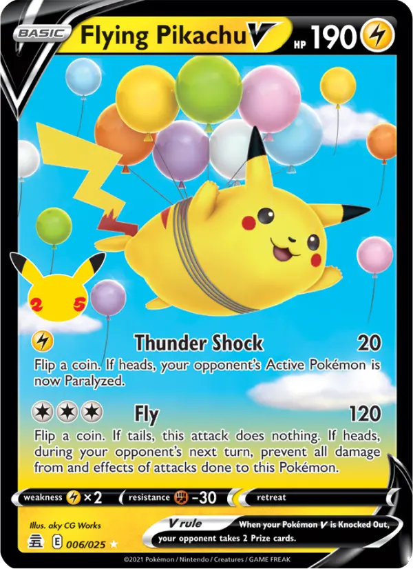 Flying Pikachu V Holo Rare V Pokemon card #6 from Celebrations