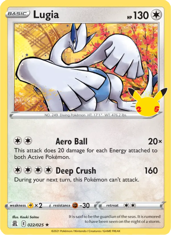 Lugia Rare Pokemon card #22 from Celebrations