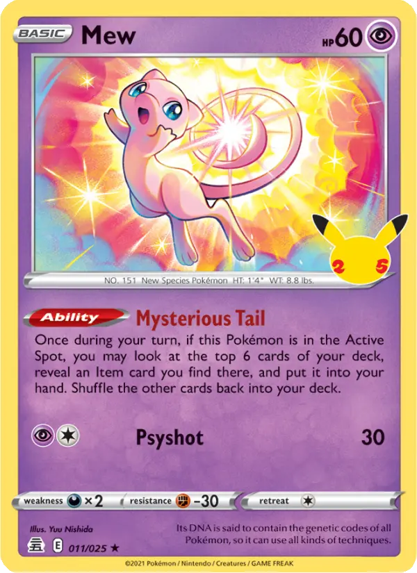 Mew Holo Rare Pokemon card #11 from Celebrations