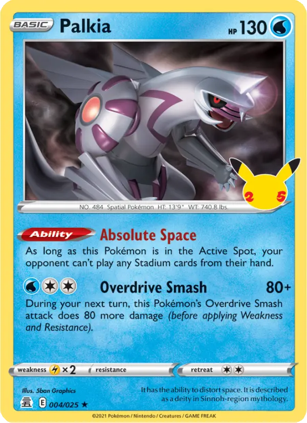 Palkia Rare Pokemon card #4 from Celebrations