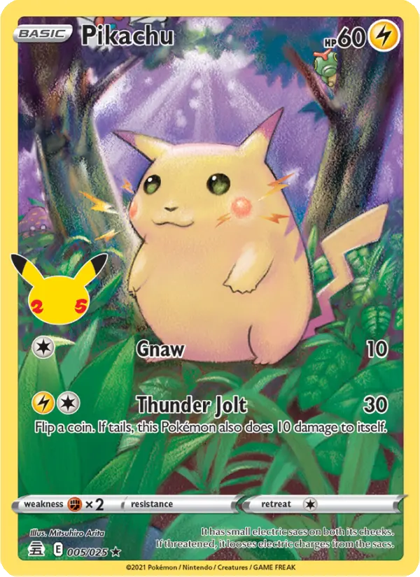 Pikachu Holo Rare Pokemon card #5 from Celebrations
