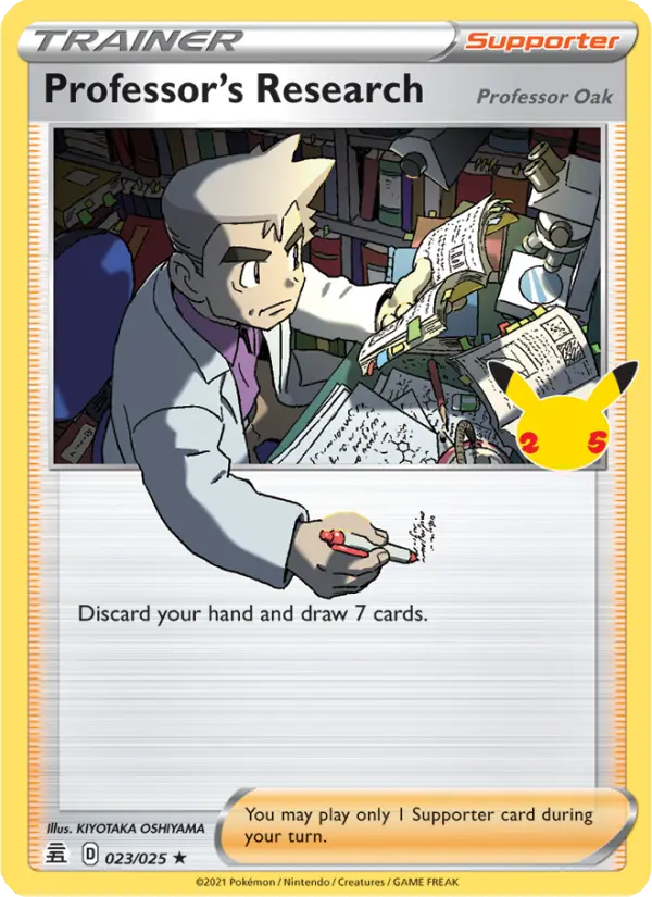 Professor's Research (Professor Oak) Holo Rare Pokemon card #23 from Celebrations