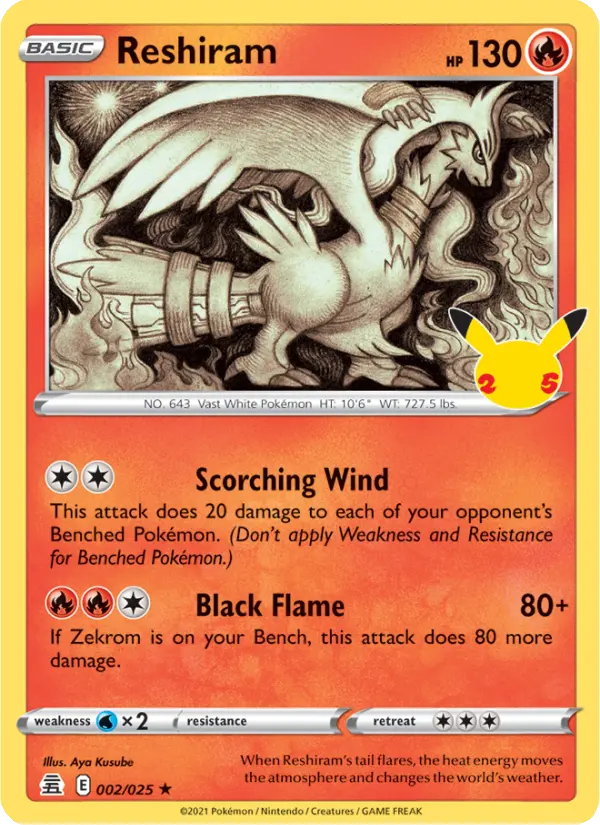 Reshiram Rare Pokemon card #2 from Celebrations