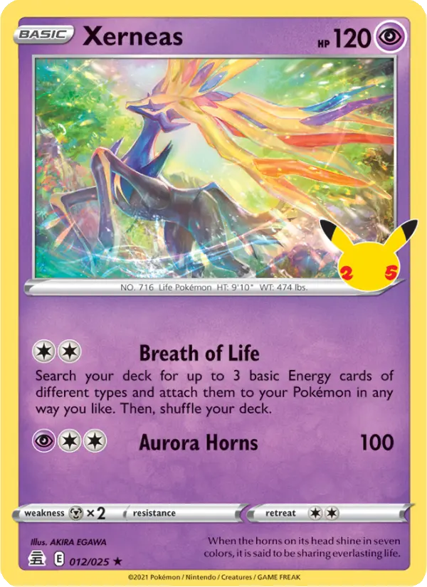 Xerneas Rare Pokemon card #12 from Celebrations