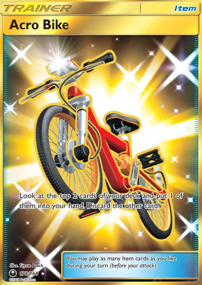Acro Bike Secret Rare Pokemon card #178 from Celestial Storm