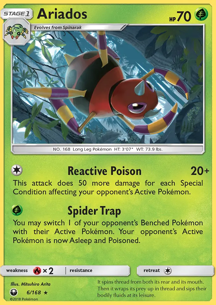 Ariados Rare Pokemon card #6 from Celestial Storm