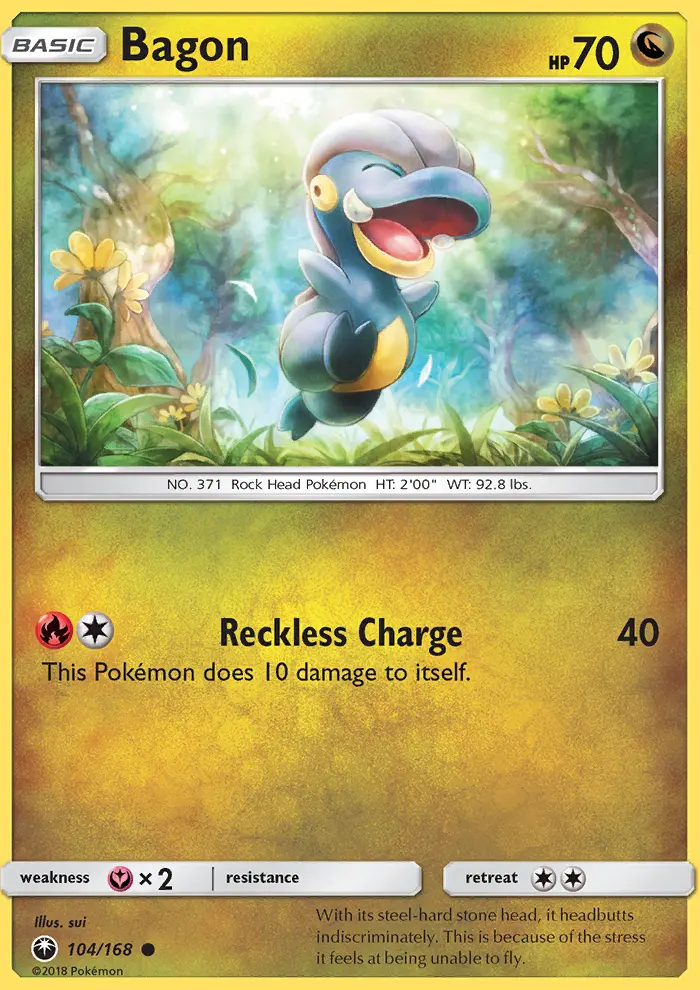 Bagon Common Pokemon card #104 from Celestial Storm