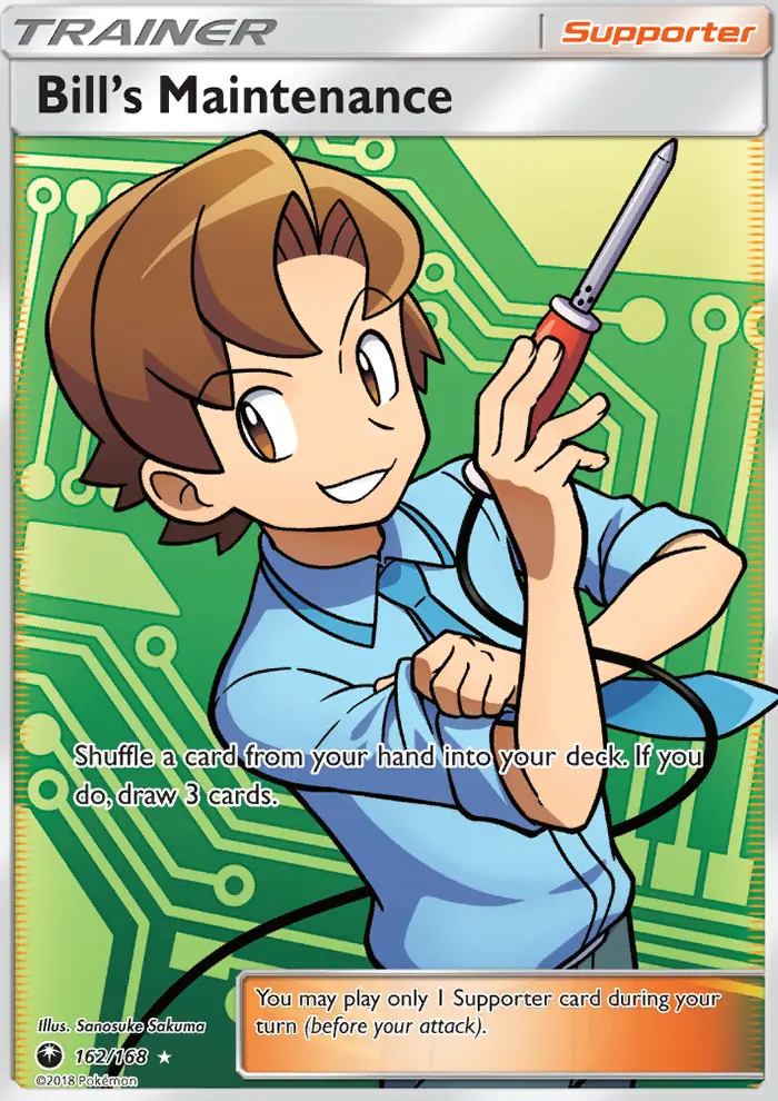 Bill’s Maintenance Ultra Rare Pokemon card #162 from Celestial Storm