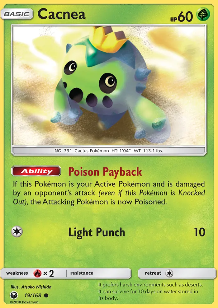 Cacnea Common Pokemon card #19 from Celestial Storm