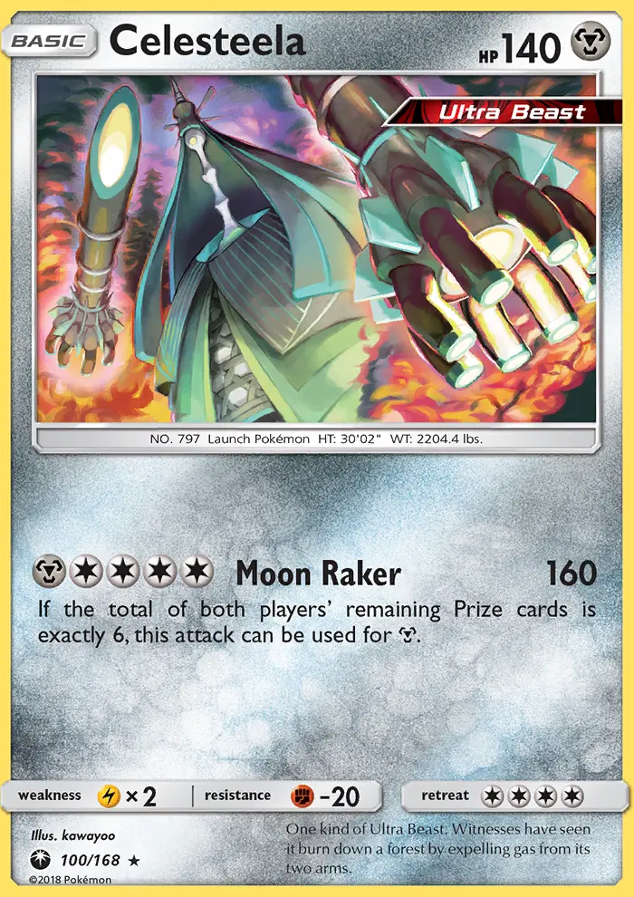 Celesteela Rare Pokemon card #100 from Celestial Storm