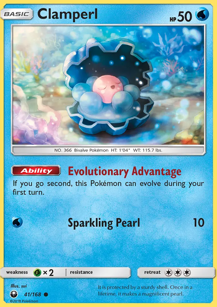 Clamperl Common Pokemon card #41 from Celestial Storm