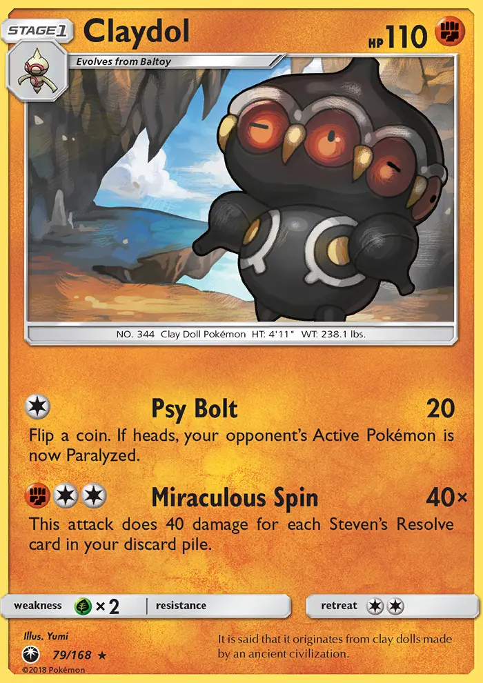Claydol Rare Pokemon card #79 from Celestial Storm