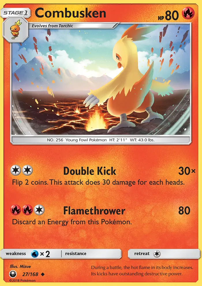 Combusken Uncommon Pokemon card #27 from Celestial Storm
