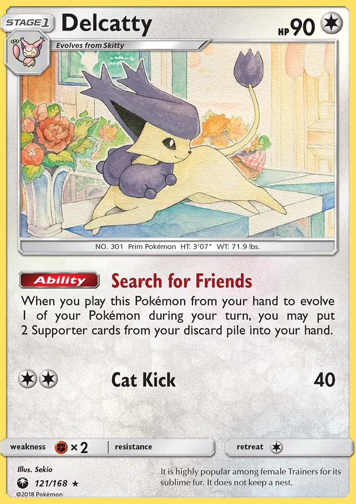 Delcatty Rare Pokemon card #121 from Celestial Storm