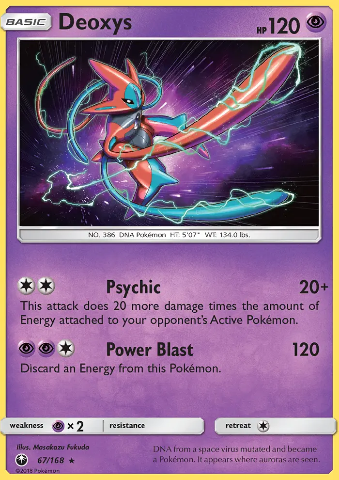 Deoxys Rare Pokemon card #67 from Celestial Storm