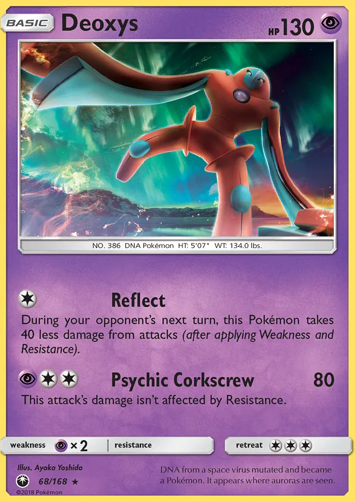 Deoxys Rare Pokemon card #68 from Celestial Storm