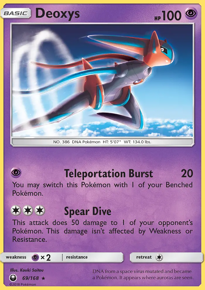 Deoxys Rare Pokemon card #69 from Celestial Storm