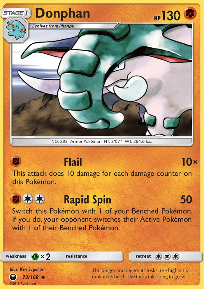 Donphan Uncommon Pokemon card #73 from Celestial Storm