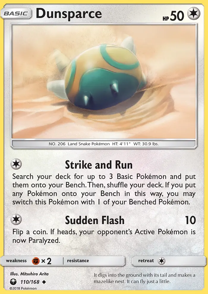 Dunsparce Uncommon Pokemon card #110 from Celestial Storm