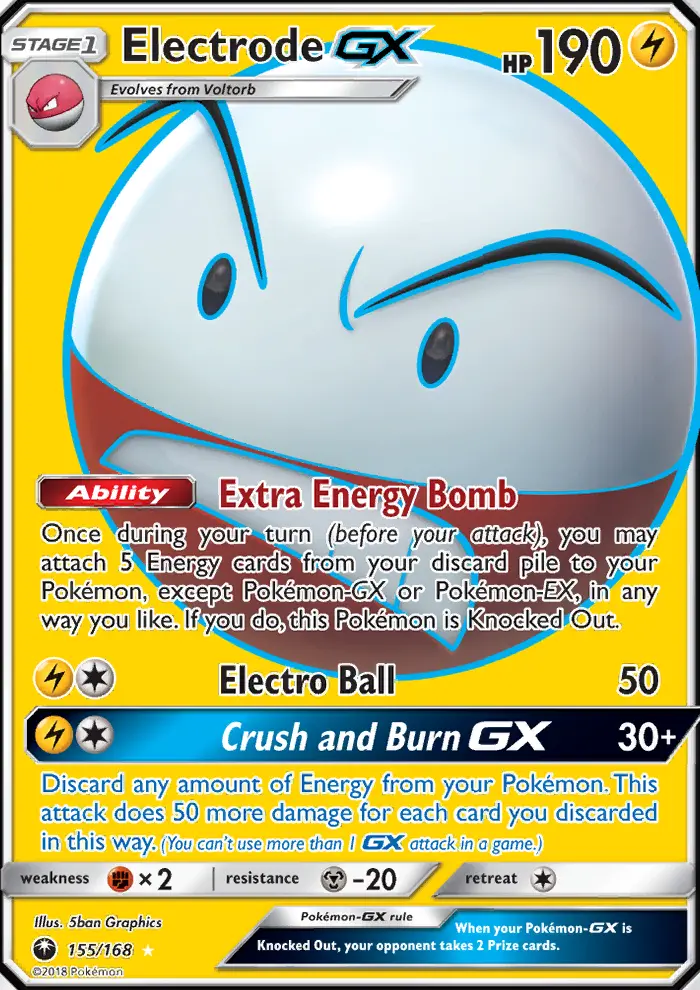 Electrode GX Ultra Rare Pokemon card #155 from Celestial Storm
