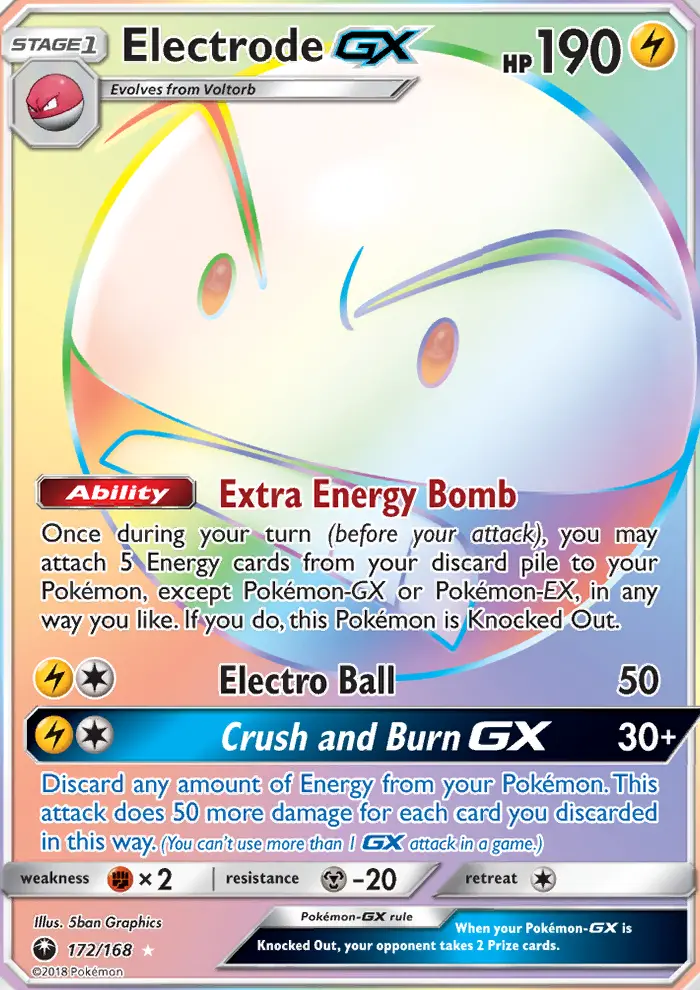 Electrode GX Secret Rare Pokemon card #172 from Celestial Storm