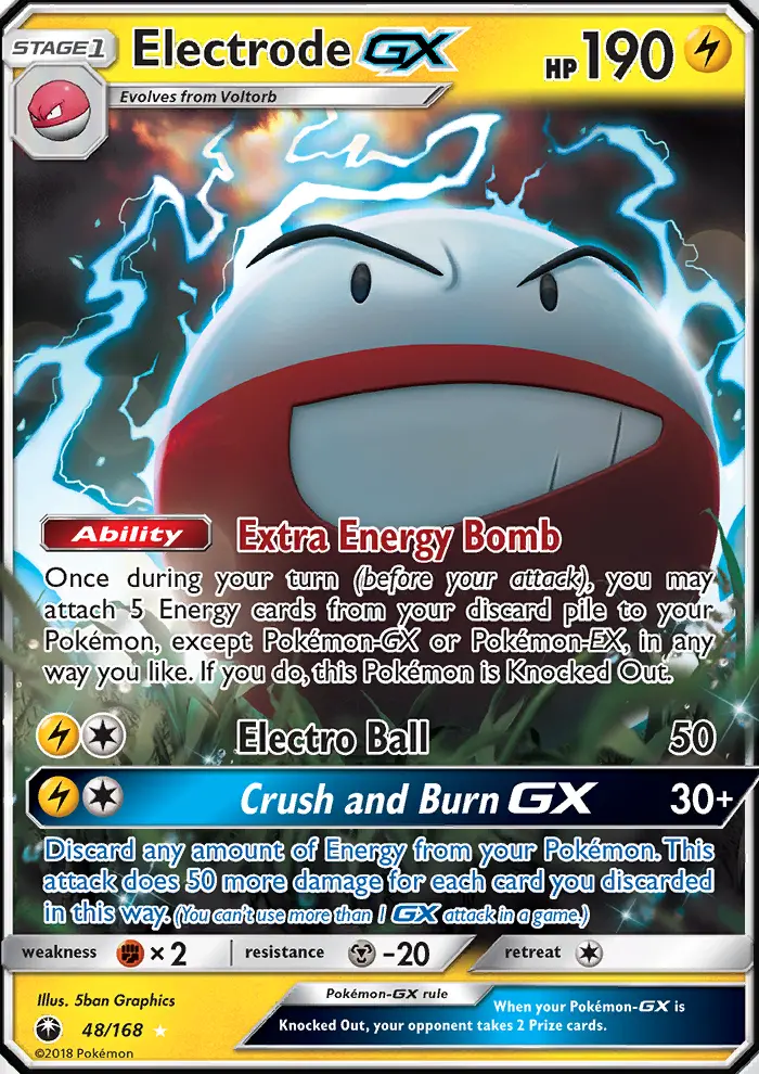 Electrode GX Ultra Rare Pokemon card #48 from Celestial Storm