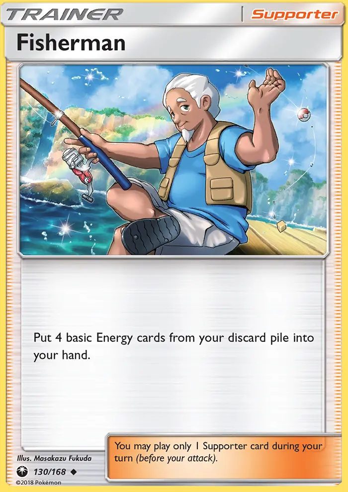 Fisherman Uncommon Pokemon card #130 from Celestial Storm