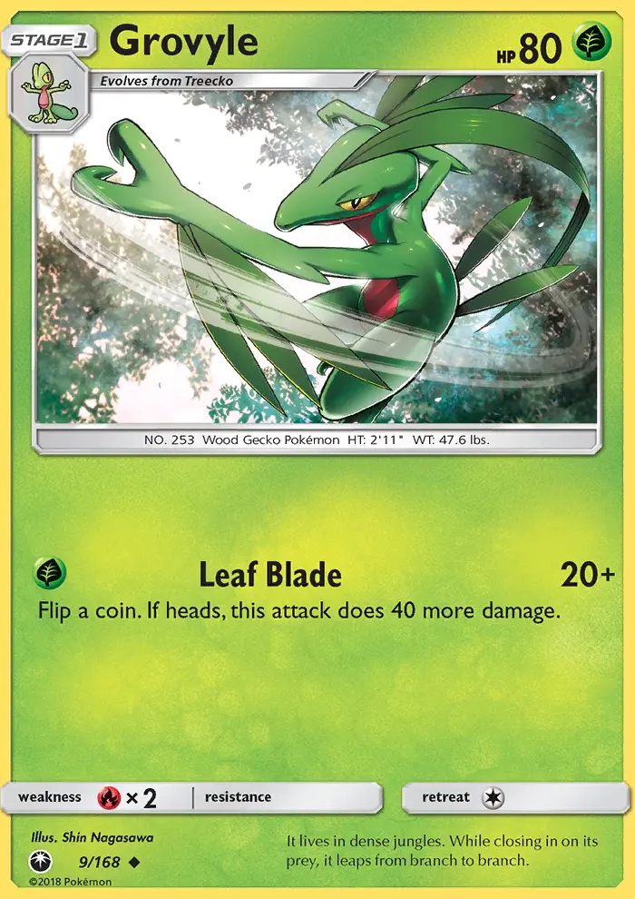 Grovyle Uncommon Pokemon card #9 from Celestial Storm