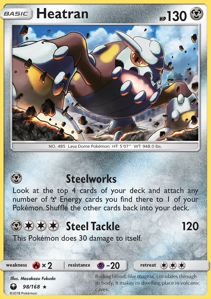 Heatran Rare Pokemon card #98 from Celestial Storm