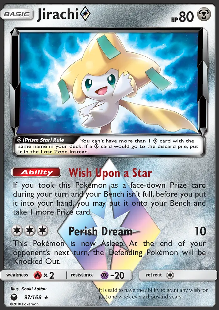 Jirachi ◇ Rare Pokemon card #97 from Celestial Storm